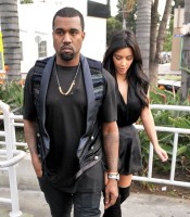 Kanye West and Kim Kardashian leaving Kung Pao Bistro in West Hollywood