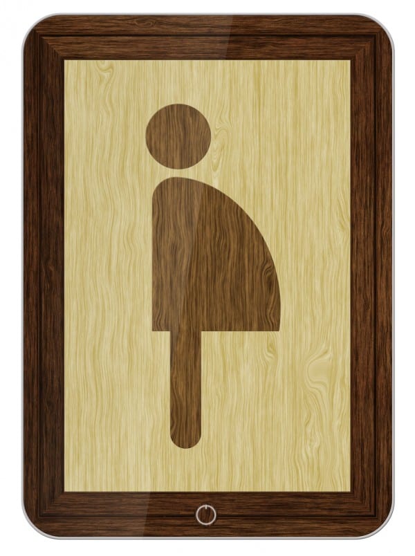 pregnant bathroom sign