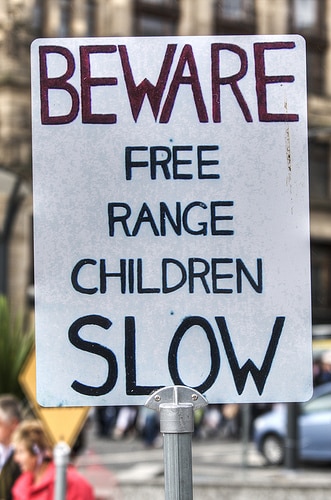 free range children sign