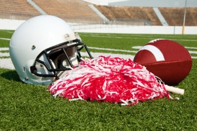 pom pom with football and football helmet