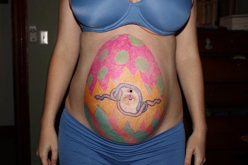 pregnant painted belly