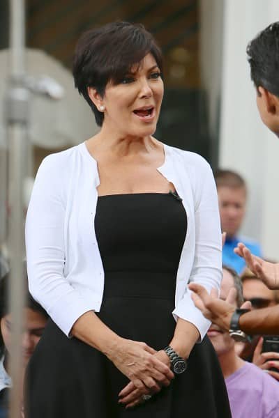 Kris Jenner seen at the Grove for an interview with Mario Lopez on Extra