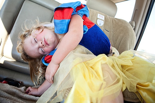 sleeping toddler car