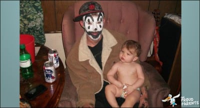 juggalo with baby and PBR