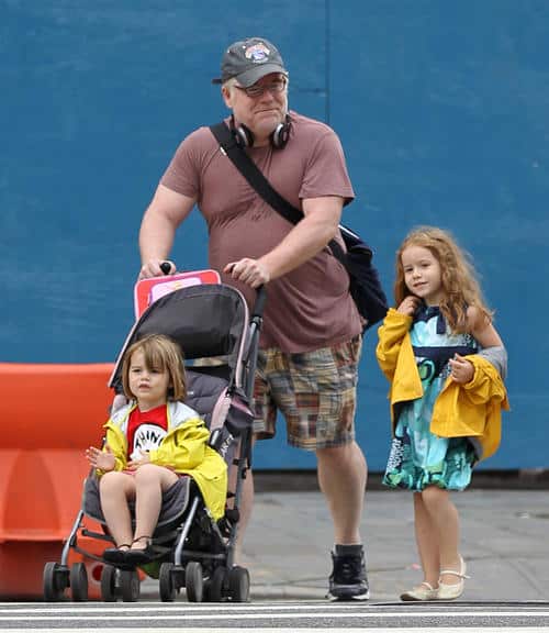 Philip Seymour Hoffman out with his family in West Village, NYC