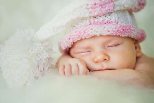newborn baby pink hat