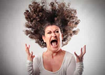 screaming woman crazy hair