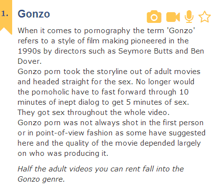 Gonzo Sex talk