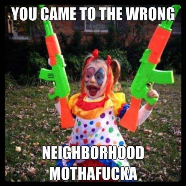 Juggalo toddler with super soakers