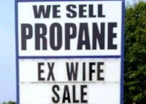 ex wife sale sign 