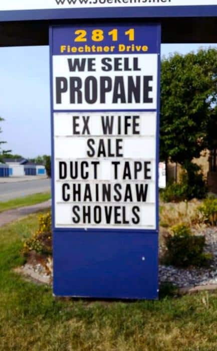 ex wife sale sign