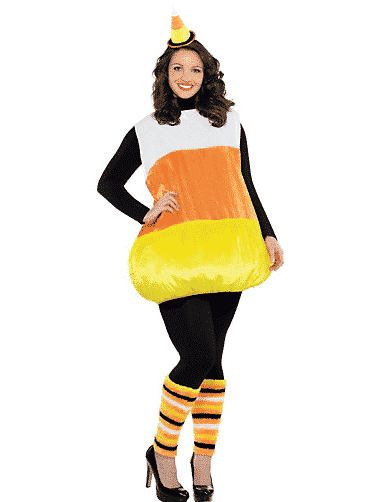 Plus-sized candy corn costume
