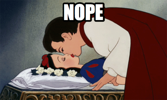 nope snow white prince kiss
