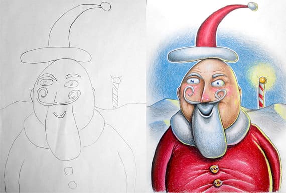 Fred-Giovannitti-drawing-Santa-1