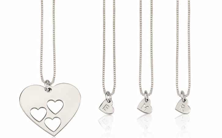 floating hearts mother daughter necklace