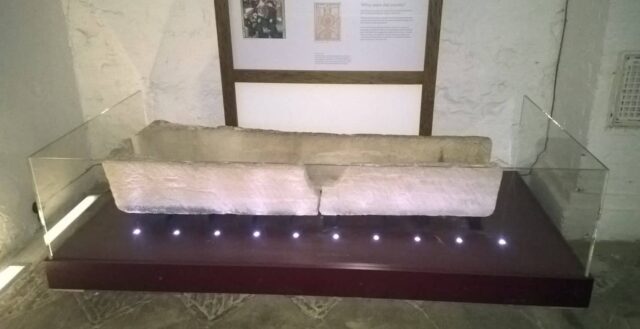 broken museum coffin