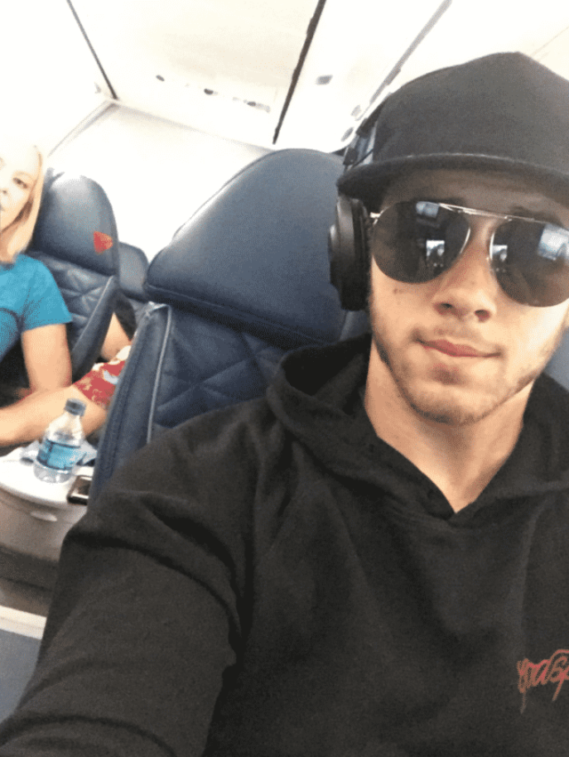 Nick Jonas on a plane!