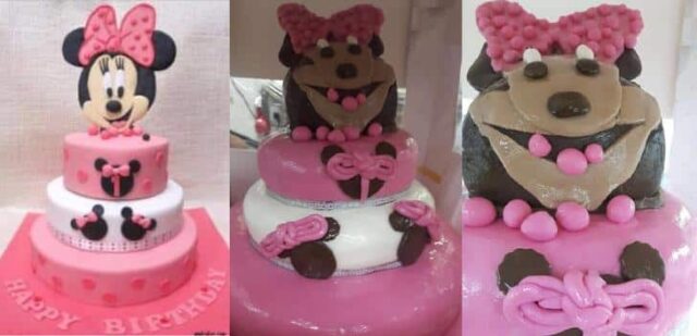 Minnie mouse cake fail