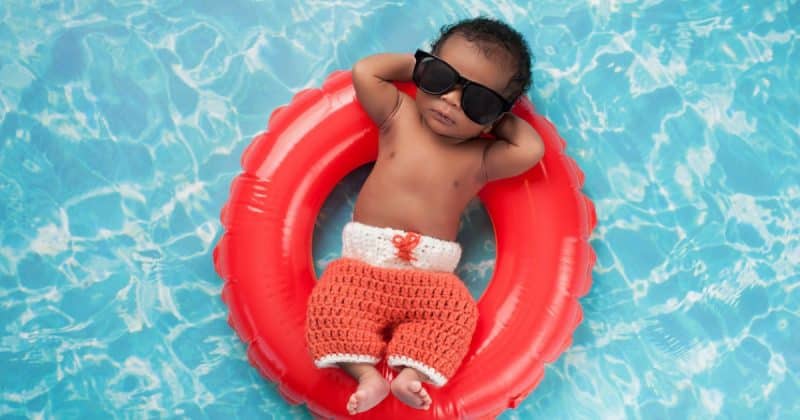 baby boy swimming