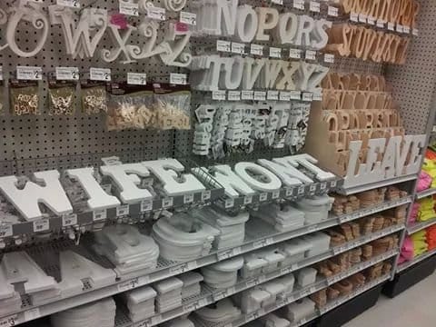 craft store, words, letters