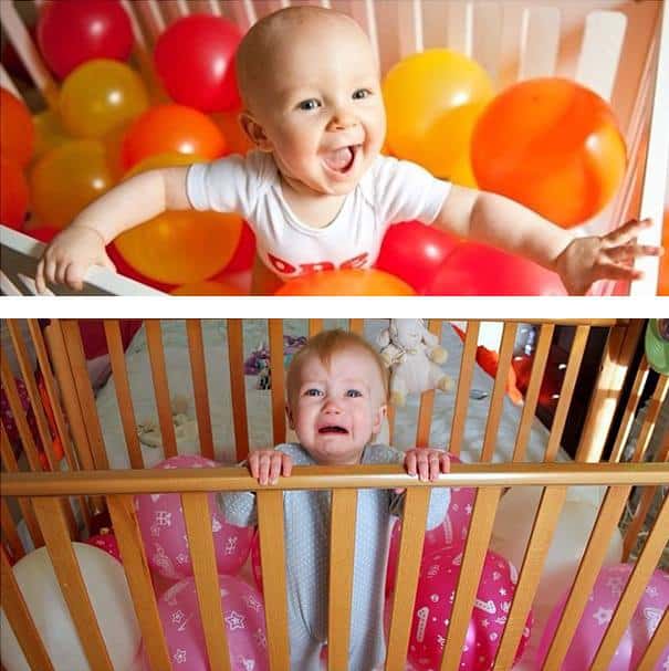babies, balloons