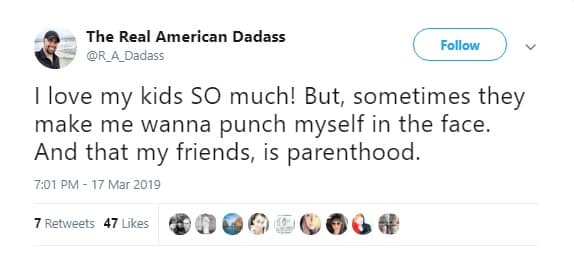 Funny Dad Tweets About Punching Self In the Face