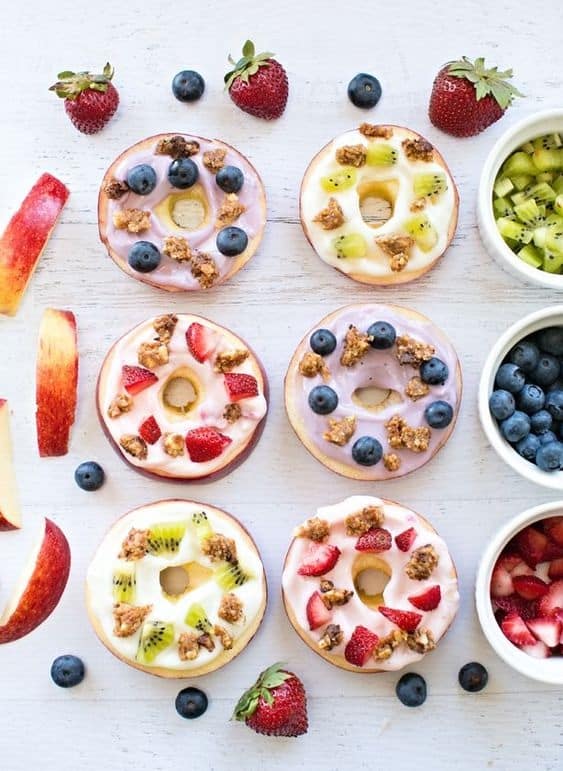 Pinterest Worthy Kids School Snacks Ideas Apple Fruit Doughnuts