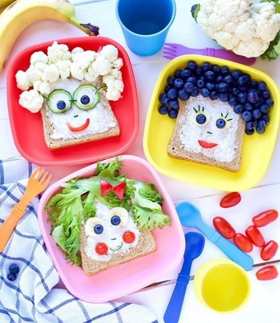Pinterest Worthy Kids School Snacks Ideas Face Open Sandwiches