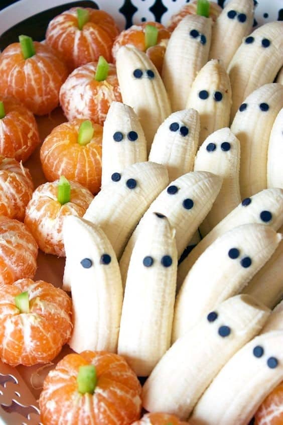 Pinterest Worthy Kids School Snacks Tangerine Pumpkins Banana Ghosts