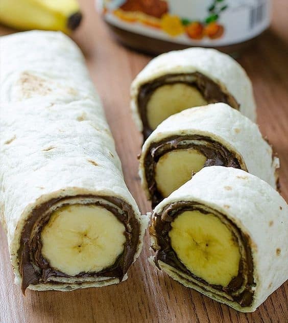Pinterest Worthy Kids School Snacks Ideas Banana Nutella Sushi