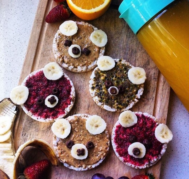 Pinterest Worthy Kids School Snacks Ideas Rice Crackers With Jam And Banana