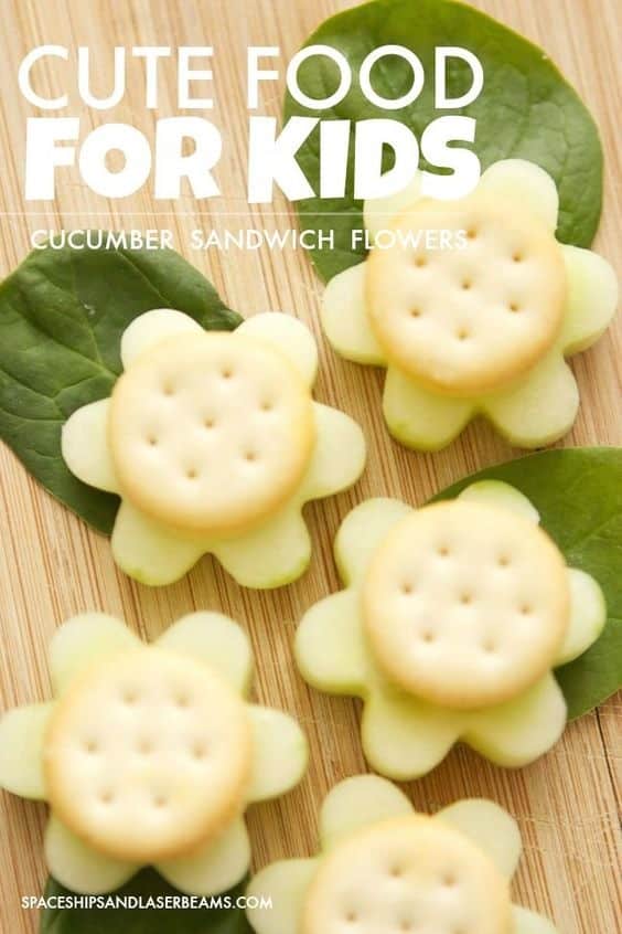 Pinterest Worthy Kids School Snacks Ideas Cucumber Sandwich Flowers