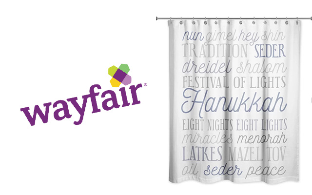 Wayfair Hanukkah Merchandise Shower Curtain